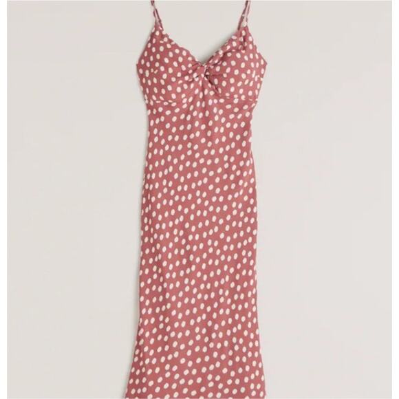 Abercrombie and Fitch Womens Medium Polka Dot Midi Dress Spring Vacation Dainty - Picture 1 of 9